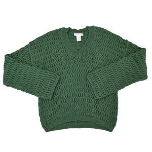 Design History Green V-Neck Sweater